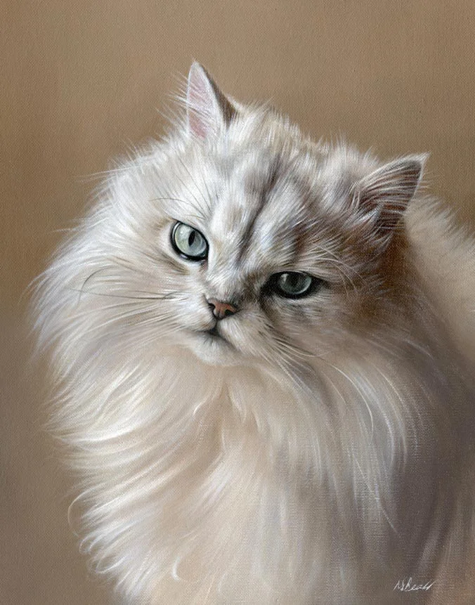 Samson's oil cat portrait by professional artist Nicholas Beall Oil cat painting of Samson, a hand-painted artwork by Nicholas Beall