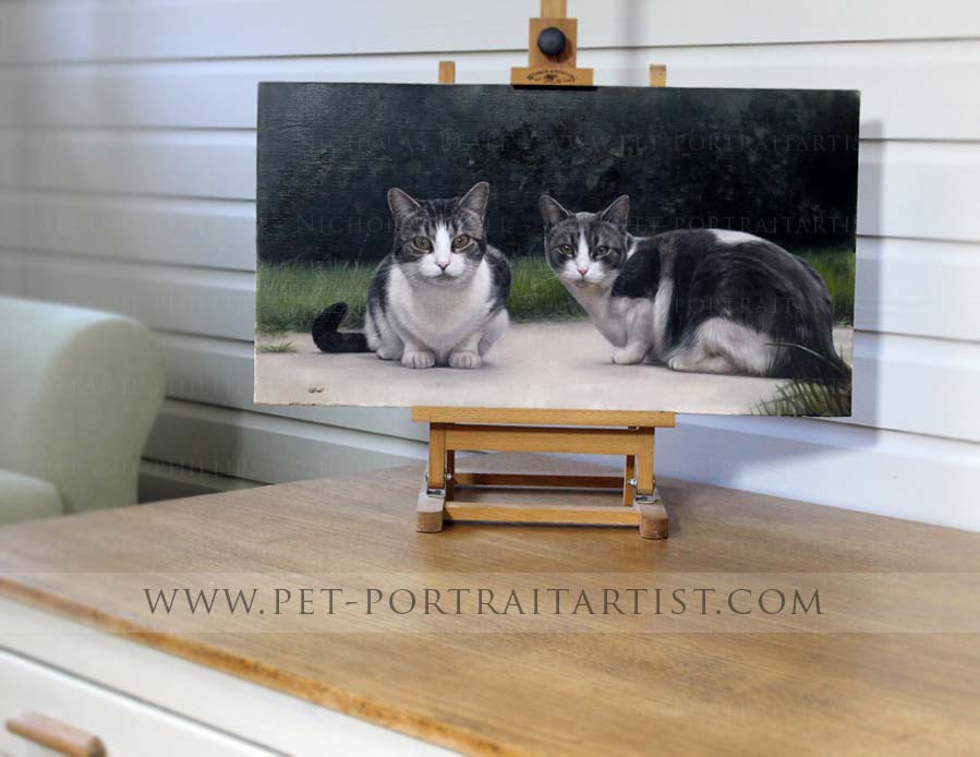 cat portraits on the mini easel