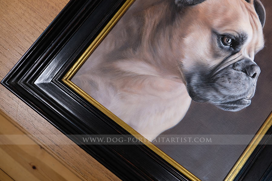 Dog Portrait Painting Framed