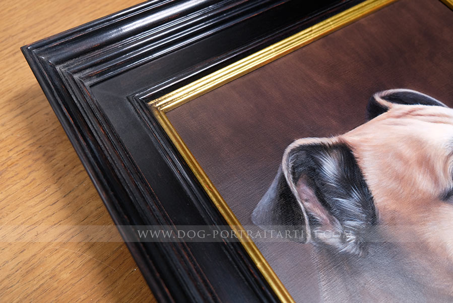 Dog Portrait Painting Framed