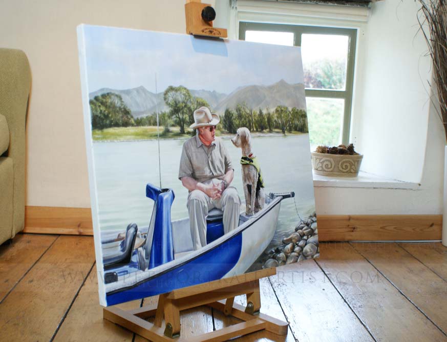 The painting of Henry and Daisy on the Mini Easel