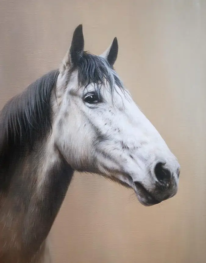 Carina: Custom horse painting in oils by Nicholas Beall Oil horse portrait of Carina, a beautiful equine painting by Nicholas Beall