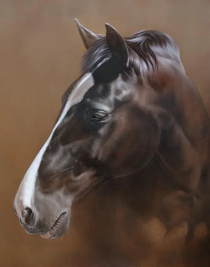 Billy: Large horse oil painting commission Large oil painting of Billy the horse by Nicholas Beall