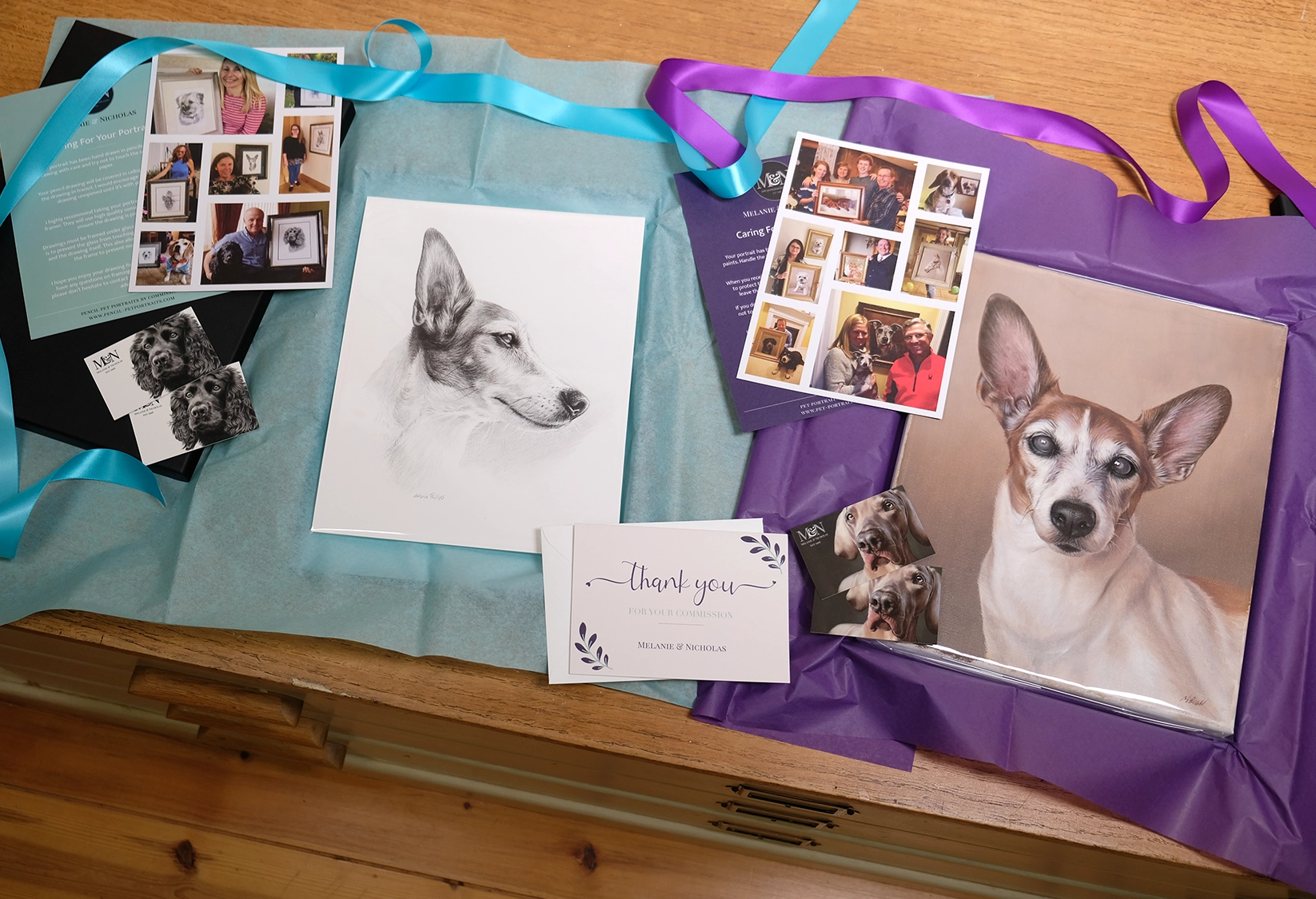 A side by side detail of an oil painting and a pencil drawing showing the different qualities of each medium