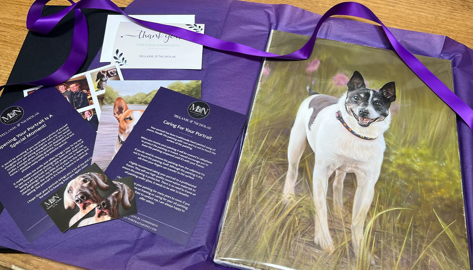 Oil Painting of Baxter ready to send to our client