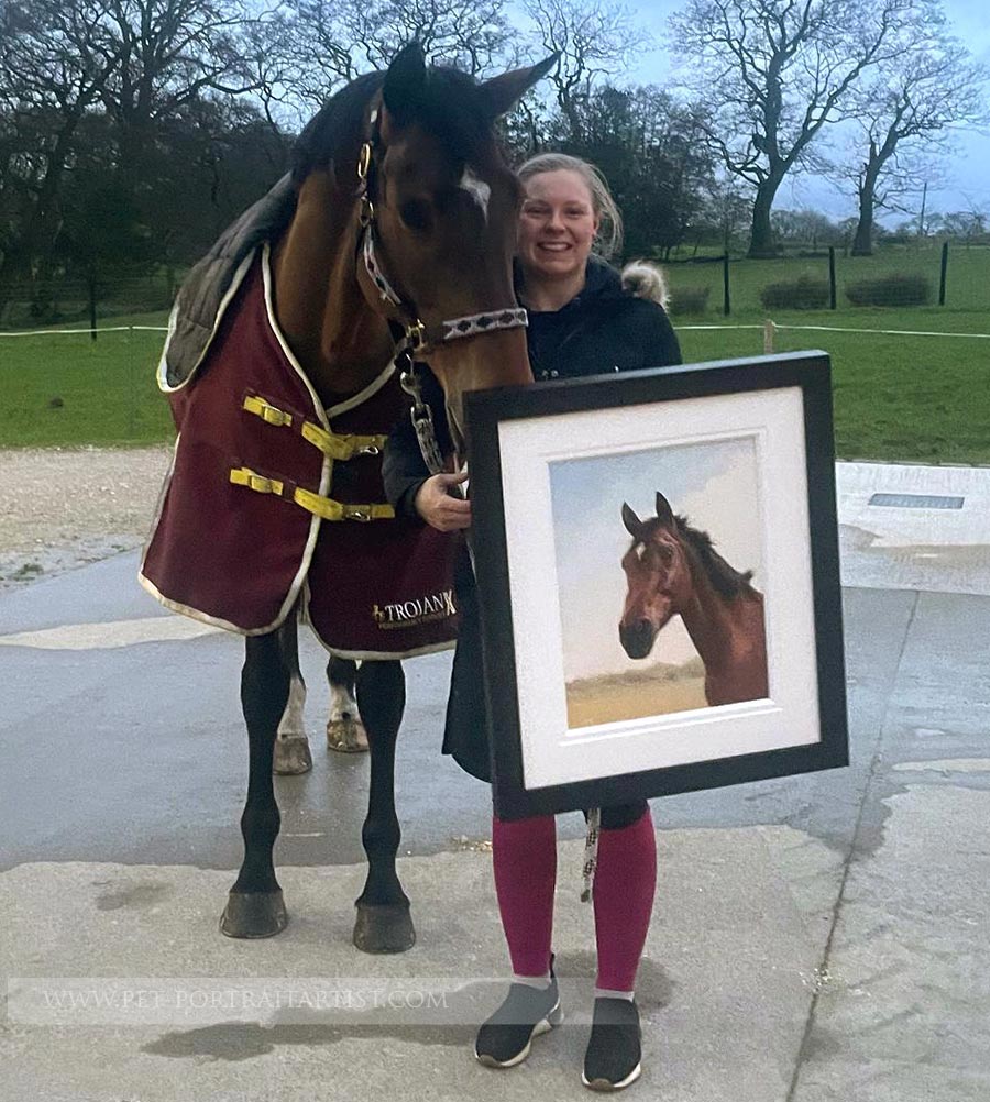 Photo of Catherine with Tilly and her horse portrait