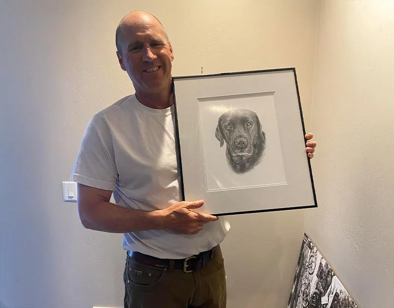 Client Cathi's testimonial for a memorial pet portrait